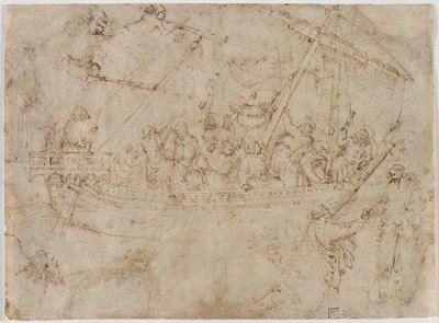 Navicella recto Två ritningar av skepp a tergo, ca. 1410-talet. av Parri Spinelli