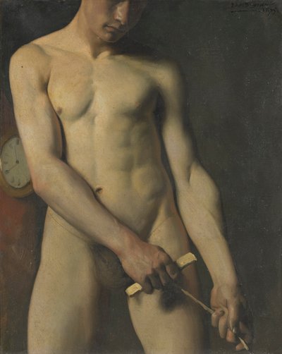 Nakenstudie av en man av Pascal Adolphe Jean Dagnan Bouveret
