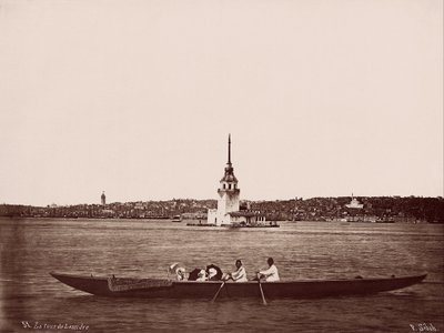 Bostadsområdena Kız Kulesi, Galata och Fındıklı av Pascal Sébah