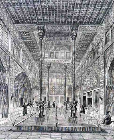 Interiör av Chahar Bagh-palatset i Isfahan, från 
