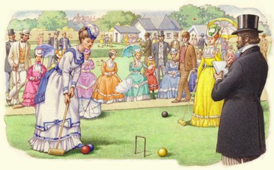 Ein Krocketspiel im All-England Club in Wimbledon von Pat (1907-95) Nicolle