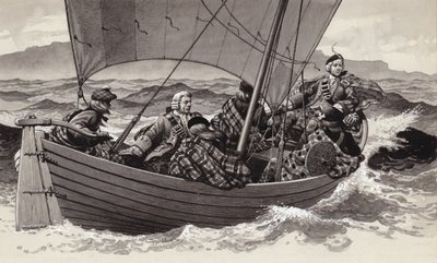 Bonnie Prince Charlie macht sich auf den Weg zur Isle of Skye von Pat (1907-95) Nicolle