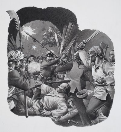 Chinesische Boxer von Pat (1907-95) Nicolle