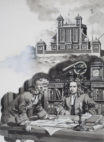 Halley fragt Newton von Pat (1907-95) Nicolle