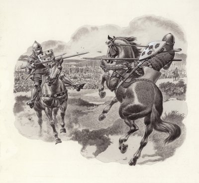 Ritter in der Schlacht von Poitiers von Pat (1907-95) Nicolle