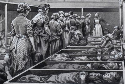 London Mission for Homeless Women (gouache på papper) av Pat (1907 95) Nicolle