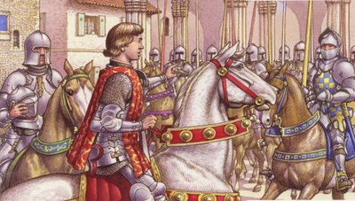 Lorenzo de Medici inspiziert loyale Soldaten auf der Piazza della Signoria in Florenz von Pat (1907-95) Nicolle