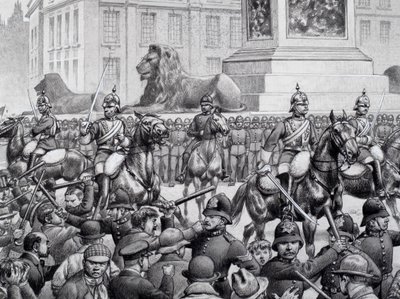 Proteste auf dem Trafalgar Square durch die Armen Londons von Pat (1907-95) Nicolle