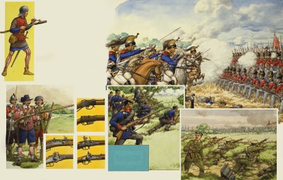 Oidentifierad militär scen av Pat (1907-95) Nicolle