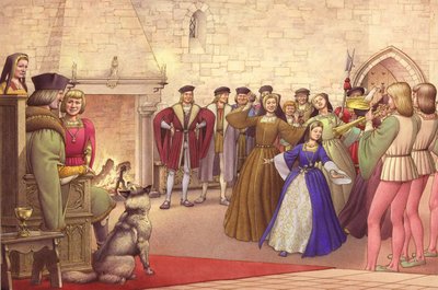 Eine Feier folgte der Ankunft von Katharina von Aragon in England zur Heirat von Pat (1907-95) Nicolle