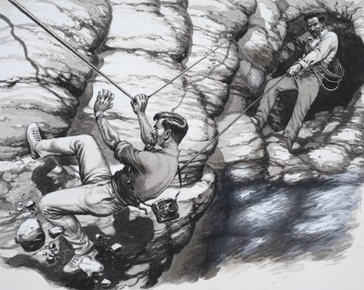 Klättrande arkeologer av Pat (1907-95) Nicolle