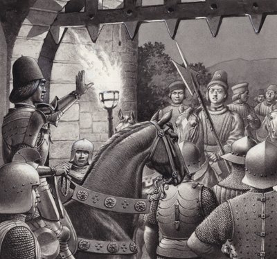 Herzog Federigo vor den Toren von Urbino von Pat (1907-95) Nicolle