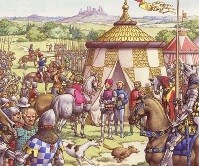 Söldnerlager in Italien im Mittelalter von Pat (1907-95) Nicolle