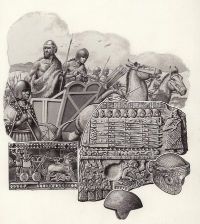 Sumerischer Streitwagen gezogen von Wildeseln von Pat (1907-95) Nicolle