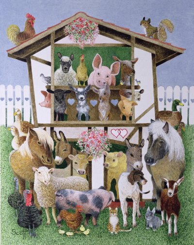 Animal Playhouse (olja på duk) av Pat Scott