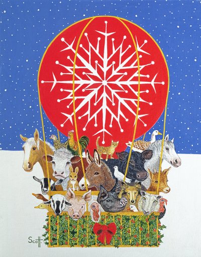 Christmas Journey (olja på duk) av Pat Scott
