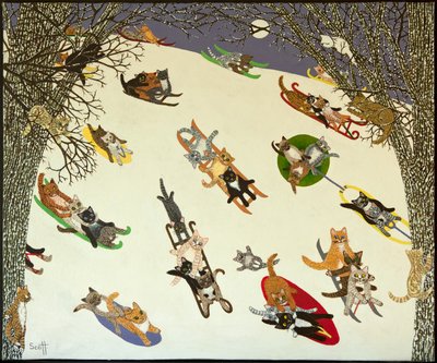 Holding On, 2011 (akryl på kaliko) av Pat Scott