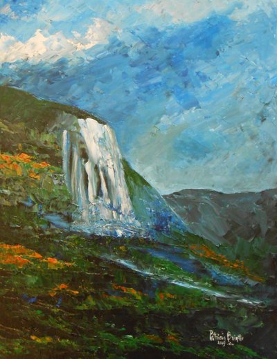 Caskad home, 2015 (akryl på artistboard) av Patricia Brintle