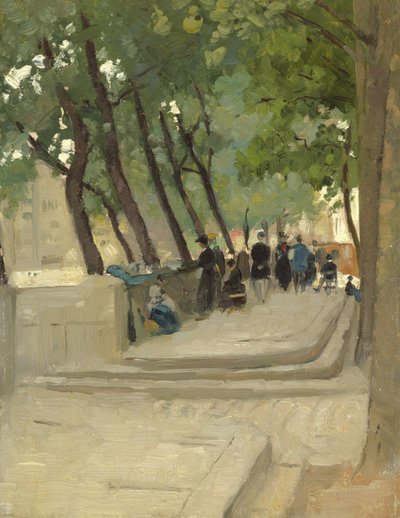 Bokmarknadens vänstra strand, Paris, ca 1900 av Patrick William Adam