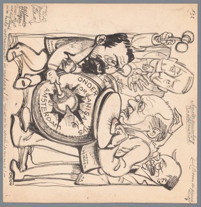 Amsterdams rådmän Amsterdamsche Raa(d)s musik (titel på objekt) av Patricq Kroon (signed by artist)