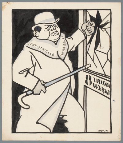 Arbetsgivare och den åtta timmar långa arbetsdagen av Patricq Kroon (signed by artist)