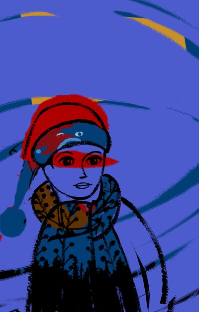 Lo sguardo, 2019 (digital, akryl) av Patrizia La Porta