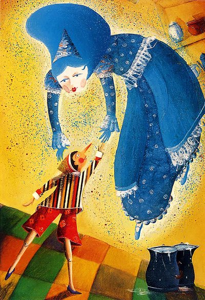 Pinocchio, 2021 (Akryl på papper) av Patrizia La Porta