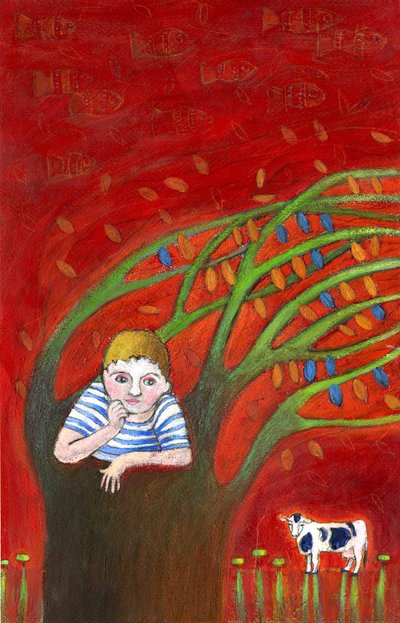 Träd, 2025 (Akryl på papper) av Patrizia La Porta