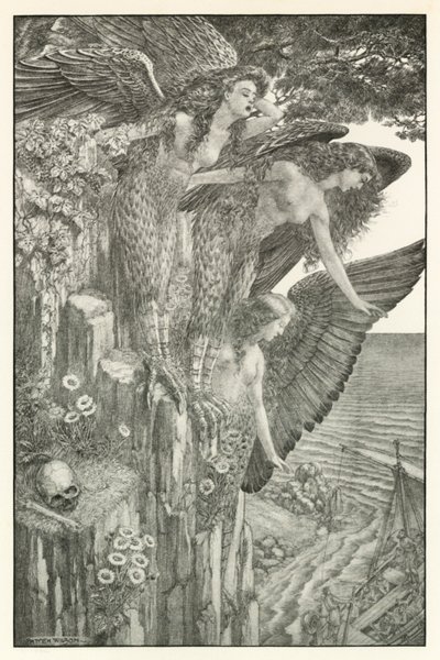 Illustration till Homeros Odysséen (litografi) av Patten (after) Wilson