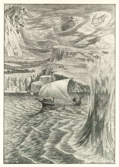 Illustration till Homeros Odysséen (litografi) av Patten (after) Wilson