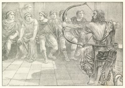 Illustration till Homeros Odysséen (litografi) av Patten (after) Wilson