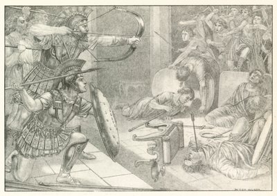 Illustration till Homeros Odysséen (litografi) av Patten (after) Wilson