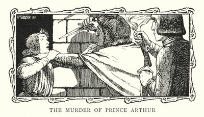 Mordet på prins Arthur (litografi) av Patten (after) Wilson