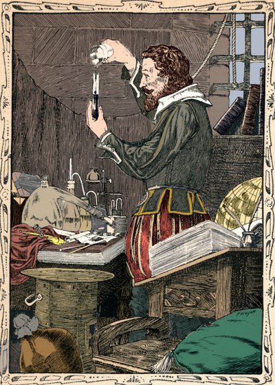 Guy Fawkes förbereder The Slow Match, 1902 av Patten Wilson