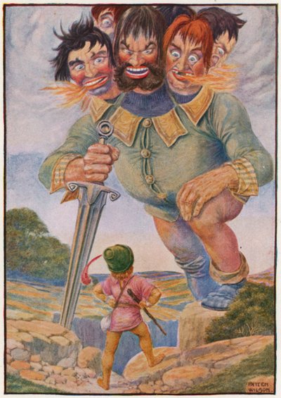 "Jag ska slåss mot dig", sa Billy (litho i färg) av Patten Wilson