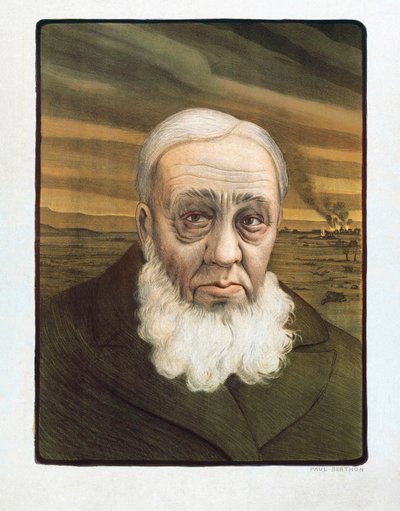 Paul Kruger porträtt (1825-1904) (gravyr) av Paul (after) Berthon