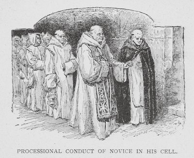 Kartusianerna: Novisens procession i sin cell (litografi) av Paul Adolphe Kauffmann