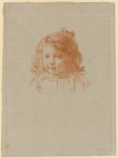 Byst av en ung flicka (recto); Profil för en ung flicka (verso) av Paul Adolphe Rajon