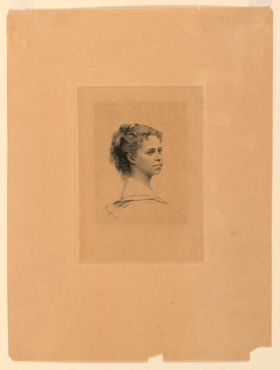 Porträtt av fröken Delaporte av Paul Adolphe Rajon