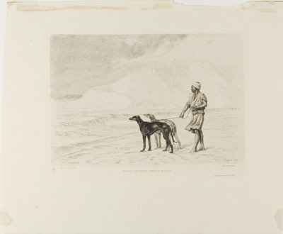 Relä av hundar i öknen av Paul Adolphe Rajon