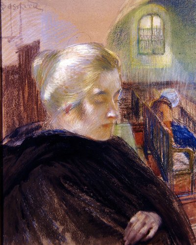 Porträtt av Madame Besnard (pastell på papper) av Paul Albert (attr. to) Besnard
