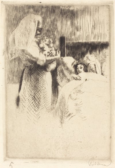 Födelsemeddelande för Anne-Élisabeth Besnard Anne-Élisabeths födelsekort, 1922. av Paul Albert Besnard