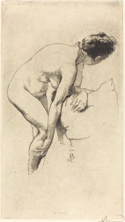 Naken som håller i benet Naken kvinna som håller i benet, 1886. av Paul Albert Besnard