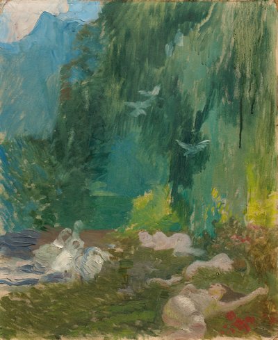 The Siesta, ca 1890-1920 (olja på pannå) av Paul Albert Besnard