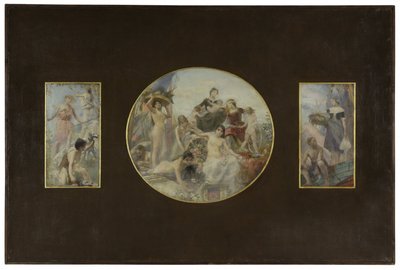 Skiss till matsalen i Hôtel de Ville de Paris: La Chasse. L
