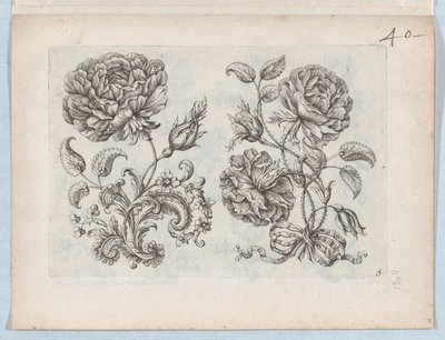 Serie av små blomstermotiv, tavla 5, ca. 1670-85., ca. 1670-85. av Paul Androuet Du Cerceau