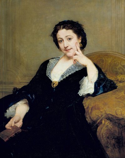 Porträtt av Madeleine Brohan (1833-1900) från Comedie Francaise-målningen av Paul Baudry (1828-1885) 1860 Sön. 1,06 x 0,84 m Paris, musee d