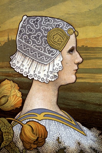 Drottning Wilhelmina av Nederländerna, ca 1901 (illustration) av Paul Berthon