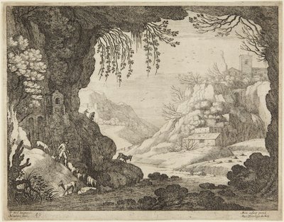 Getherde i en grotta av Paul Bril