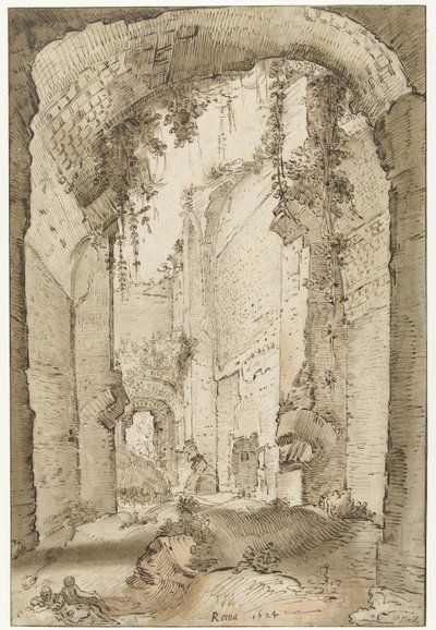 Ruinerna av Palace of Septimus Severus på Palatine Hill av Paul Bril